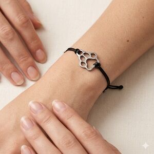 Anchor Me Paw Print Bracelet | Pet Lover Adjustable Cord Gift